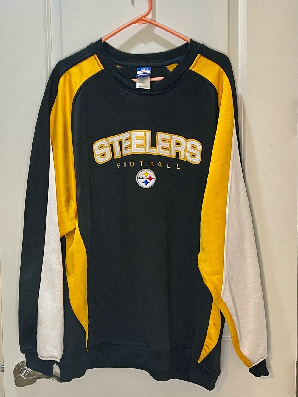 Reebok Official NFL Team Apparel Steelers Vintage Sweatshirt Embroidered XL